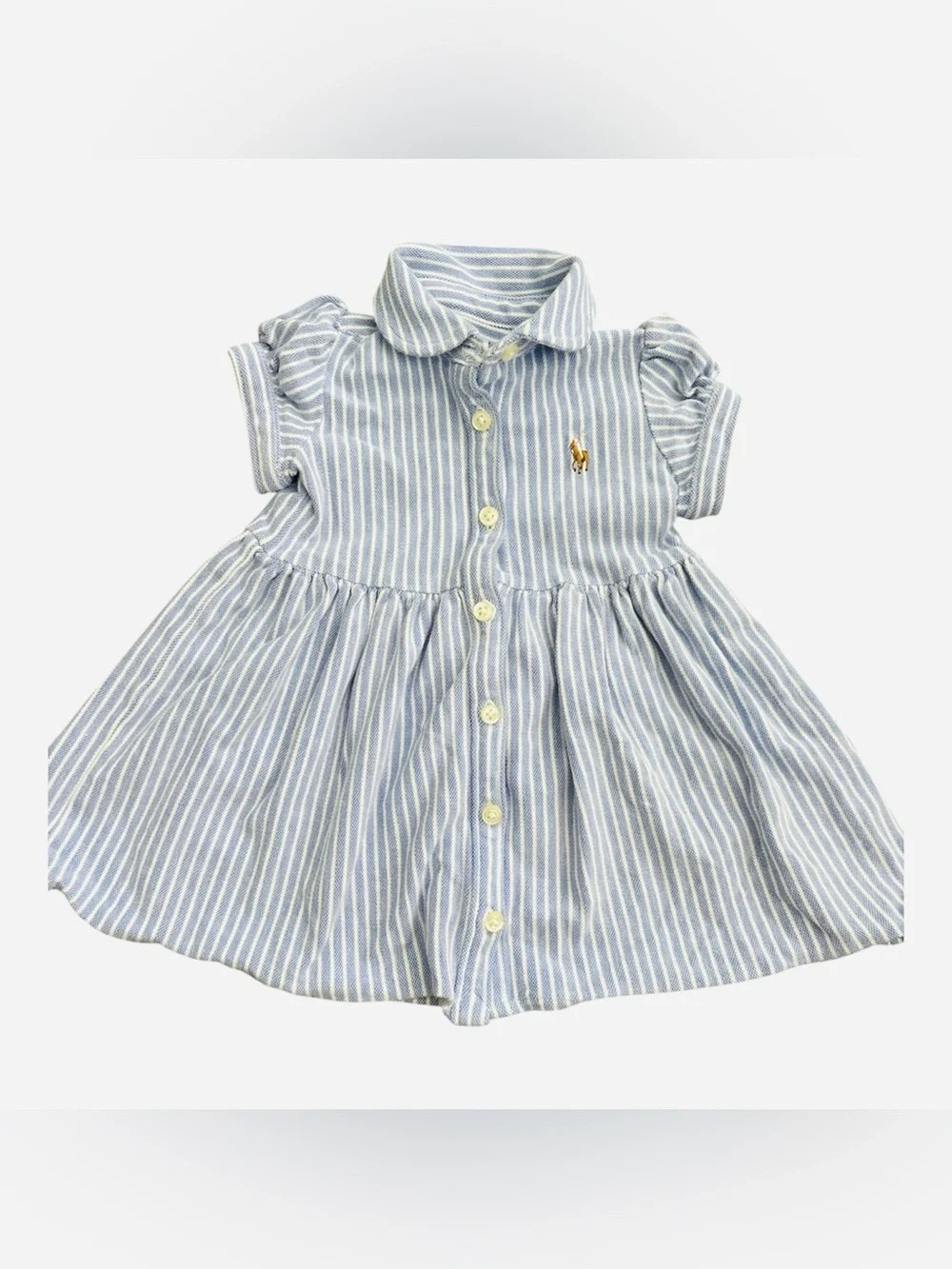 Polo Ralph Lauren baby girl's striped oxford shirtdress Sz 6 Mos
